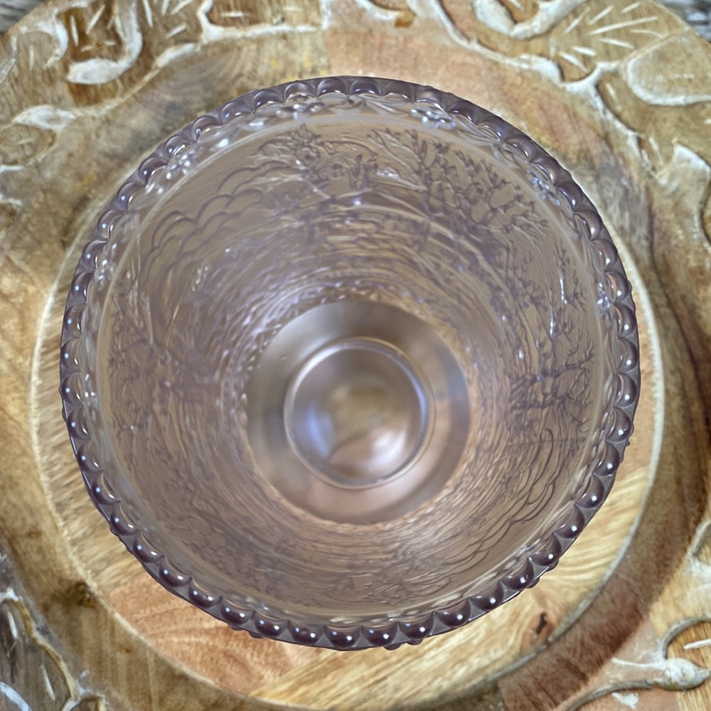 FENTON FROSTED PINK LAVENDER WOODLAND HURRICANE EUC - Picture 10 of 16